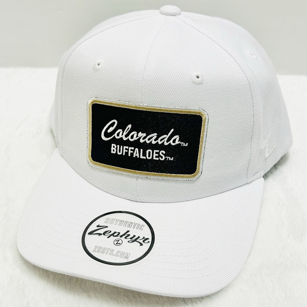 Zephyr Colorado Buffaloes Script Patch Hat‎ Cap Adjustable Snapback White NCAA